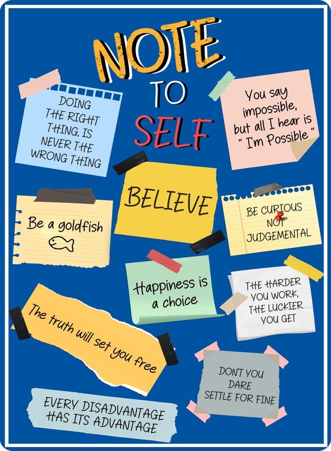 flinelife Believe Sign, 12x8, Note to Self Sign, With Some Motivational Quotes, Believe Sign Poster Wall Art Decor - Perfect for Fans - Image 1